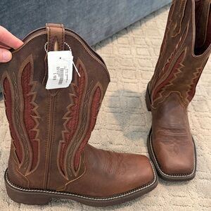 Justin Boots Brown and Red Women's Western Boots